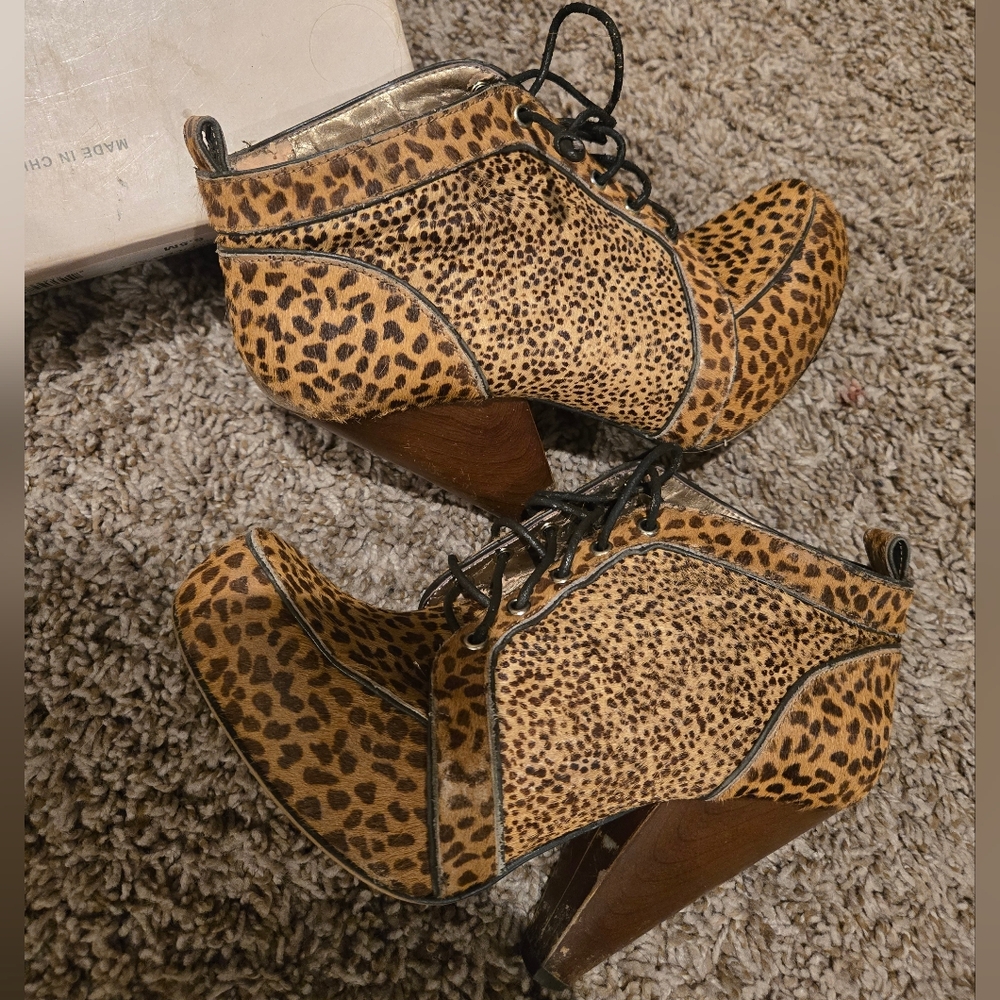 BCBG Leopard Print Ankle Booties